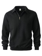 Wellshot Men's Knitted Polo Neck Long Sleeve Fitted Sweatshirt