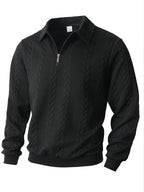 Wellshot Men's Knitted Polo Neck Long Sleeve Fitted Sweatshirt