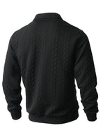 Wellshot Men's Knitted Polo Neck Long Sleeve Fitted Sweatshirt