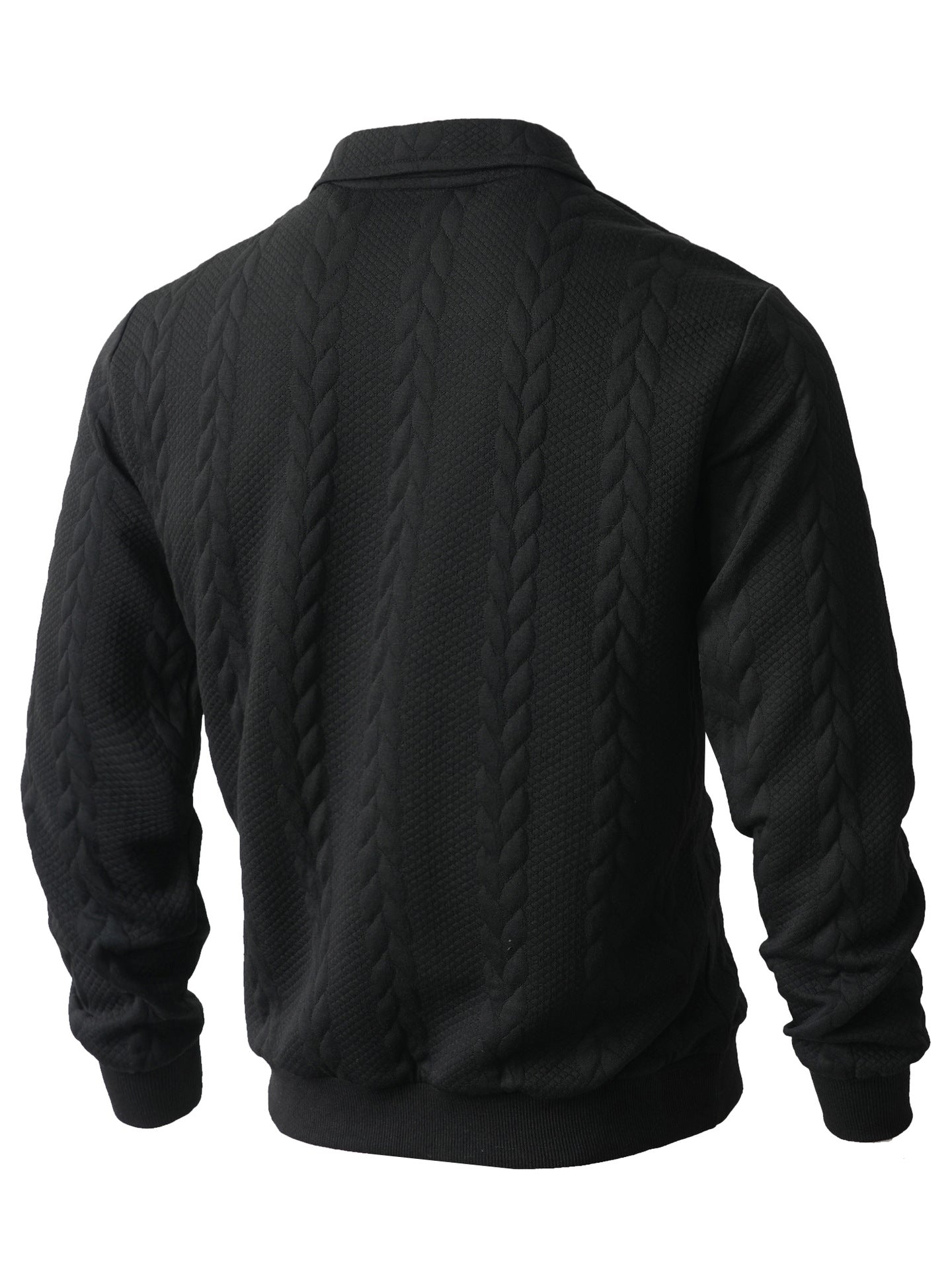 Wellshot Men's Knitted Polo Neck Long Sleeve Fitted Sweatshirt