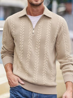 Wellshot Men's Knitted Polo Neck Long Sleeve Fitted Sweatshirt