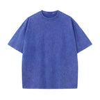 Wellshot Men's Vintage Washed  6.8oz Heavyweight Cotton Oversized T-Shirt – Drop Shoulder Retro Street Style