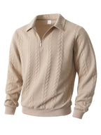 Wellshot Men's Knitted Polo Neck Long Sleeve Fitted Sweatshirt