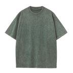 Wellshot Men's Vintage Washed  6.8oz Heavyweight Cotton Oversized T-Shirt – Drop Shoulder Retro Street Style