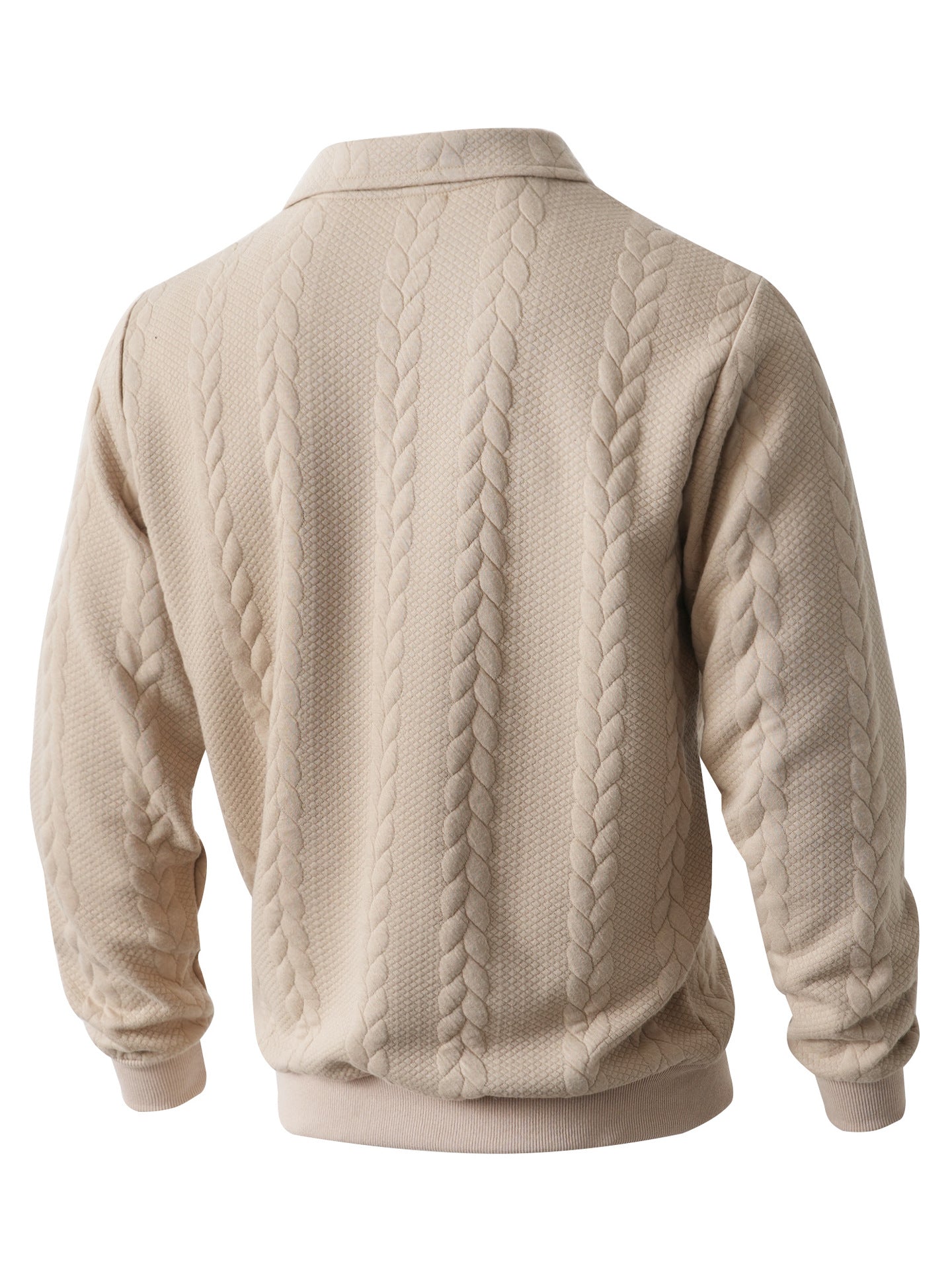 Wellshot Men's Knitted Polo Neck Long Sleeve Fitted Sweatshirt