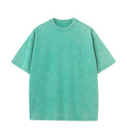 Wellshot Men's Vintage Washed  6.8oz Heavyweight Cotton Oversized T-Shirt – Drop Shoulder Retro Street Style