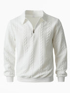 Wellshot Men's Knitted Polo Neck Long Sleeve Fitted Sweatshirt