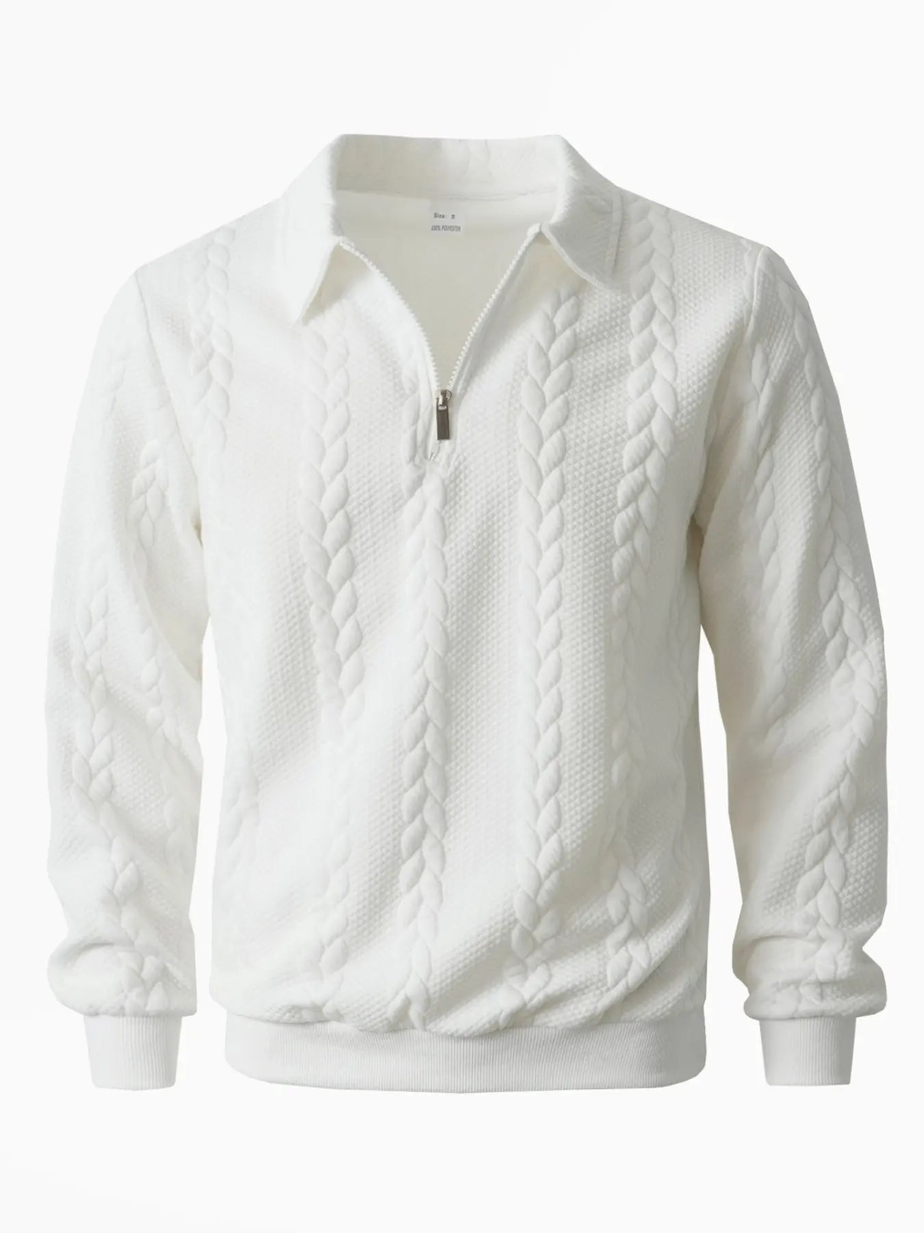 Wellshot Men's Knitted Polo Neck Long Sleeve Fitted Sweatshirt