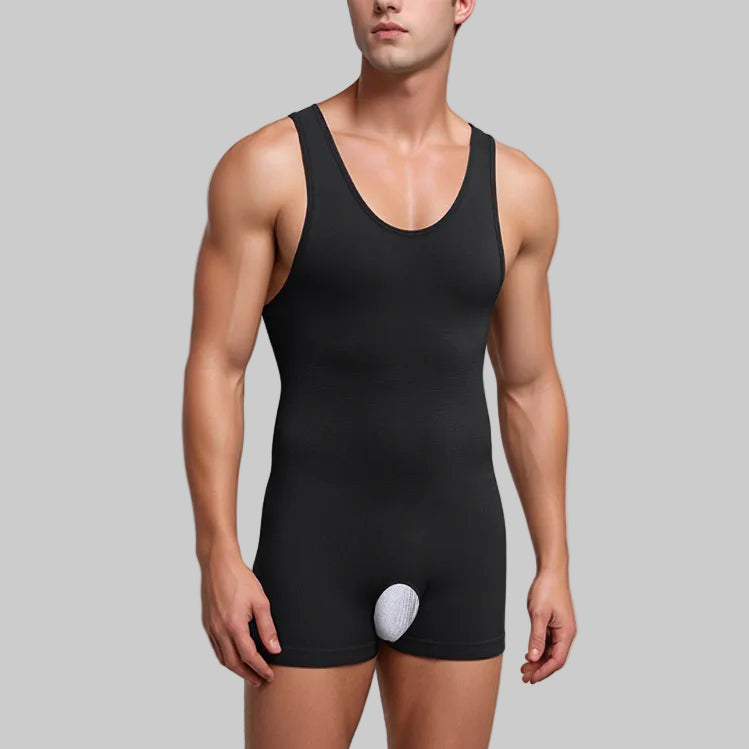 Wellshot Men's High-Compression U-Neck Bodysuit