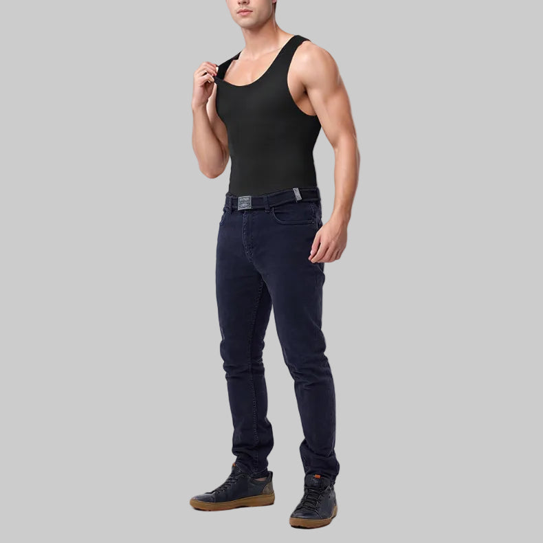Wellshot Men's High-Compression U-Neck Bodysuit
