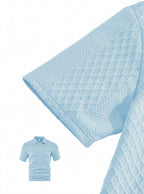 Wellshot Men's 2PCS Solid Polo Shirt & Drawstring Waist Shorts Set