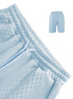 Wellshot Men's 2PCS Solid Polo Shirt & Drawstring Waist Shorts Set