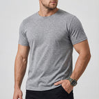 Wellshot Men’s Essentials Short Sleeve Dry Fit Active Crew Neck T Shirt - Athletic Running Gym Workout Tee
