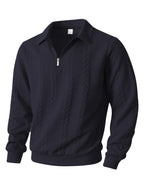 Wellshot Men's Knitted Polo Neck Long Sleeve Fitted Sweatshirt