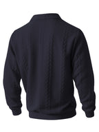 Wellshot Men's Knitted Polo Neck Long Sleeve Fitted Sweatshirt