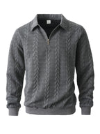 Wellshot Men's Knitted Polo Neck Long Sleeve Fitted Sweatshirt