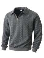 Wellshot Men's Knitted Polo Neck Long Sleeve Fitted Sweatshirt