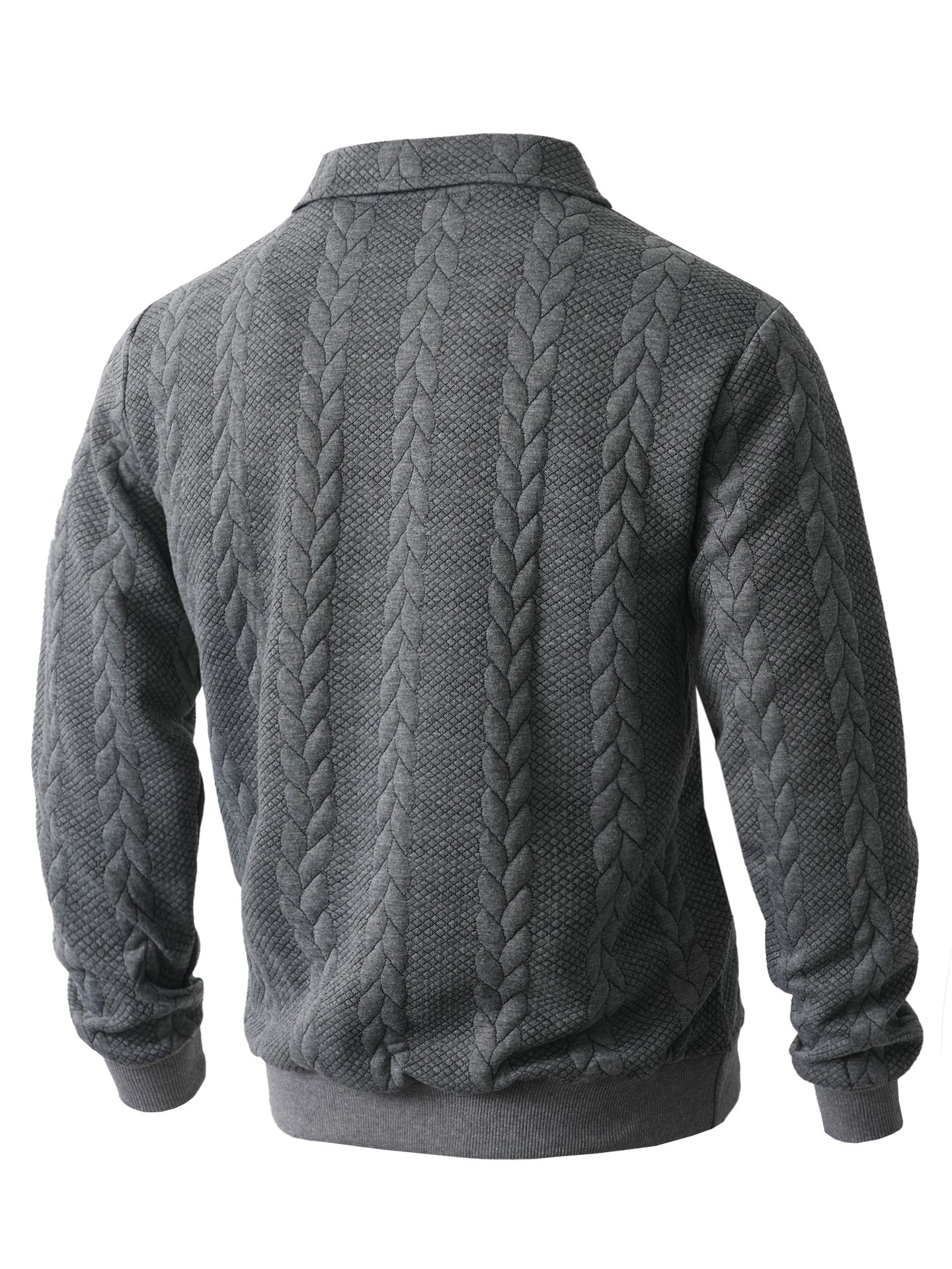 Wellshot Men's Knitted Polo Neck Long Sleeve Fitted Sweatshirt