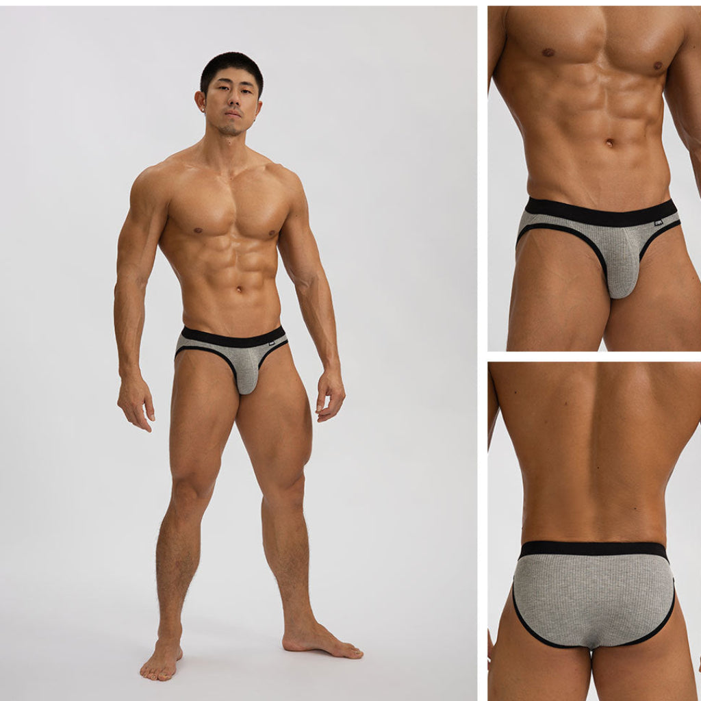 Wellshot Men's 3 PCS Classic Low-Rise Breathable Briefs, Solid Color