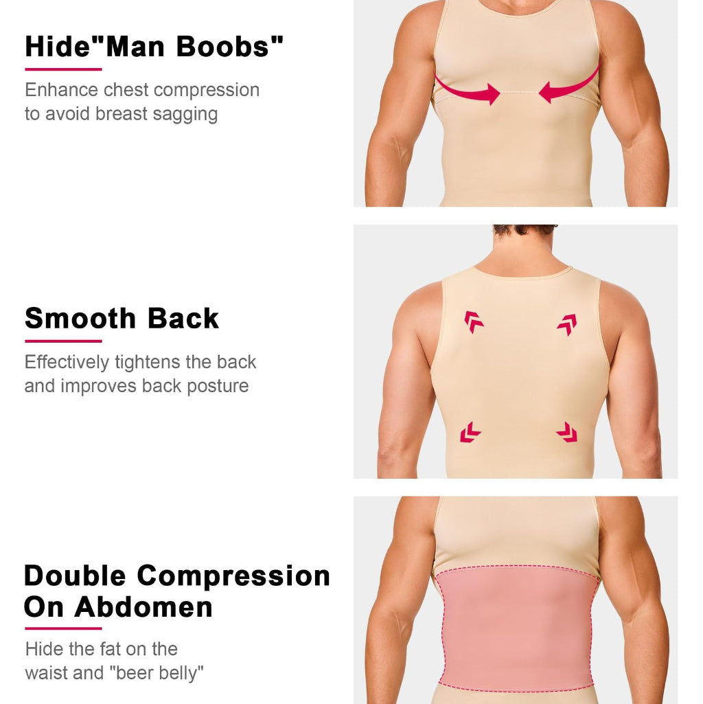 Wellshot Men's Silky Soft Tummy-control Compression Tank