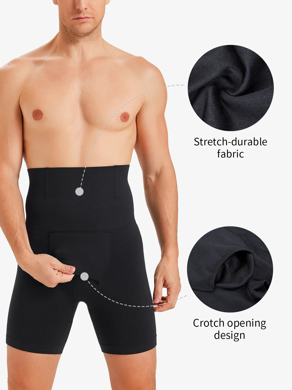 Wellshot Men's Seamless High-Waist Boning Support Shorts