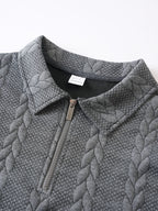 Wellshot Men's Knitted Polo Neck Long Sleeve Fitted Sweatshirt