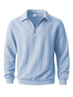 Wellshot Men's Knitted Polo Neck Long Sleeve Fitted Sweatshirt