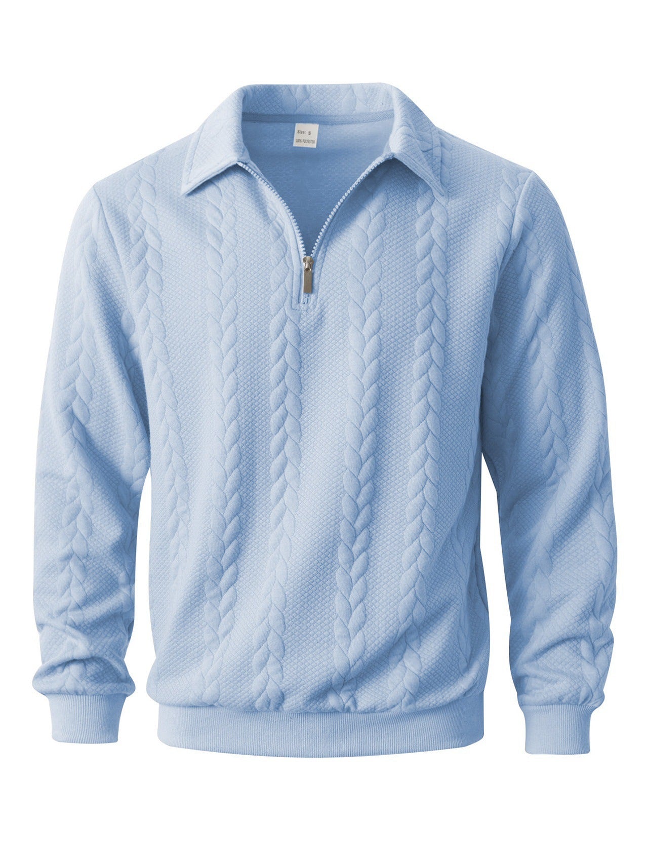 Wellshot Men's Knitted Polo Neck Long Sleeve Fitted Sweatshirt
