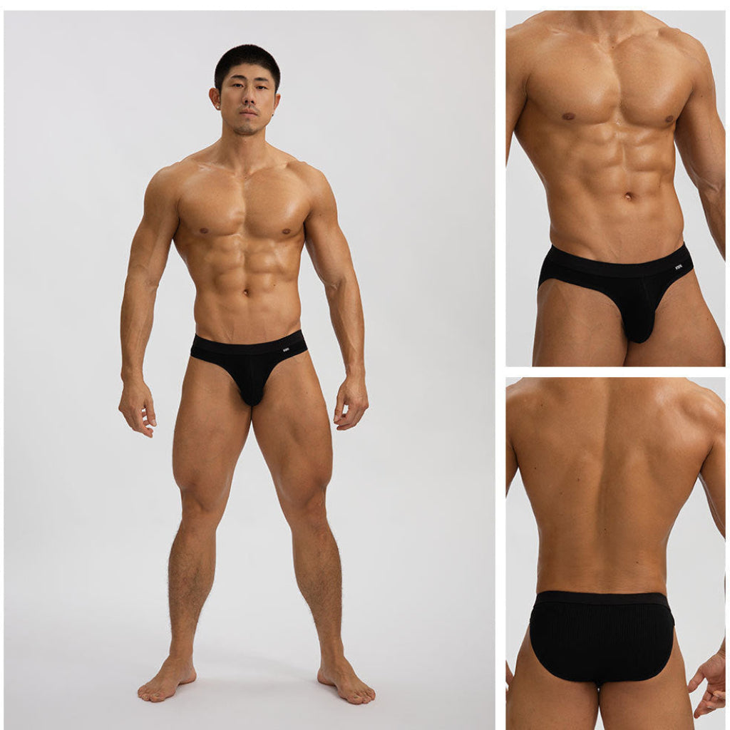 Wellshot Men's 3 PCS Classic Low-Rise Breathable Briefs, Solid Color