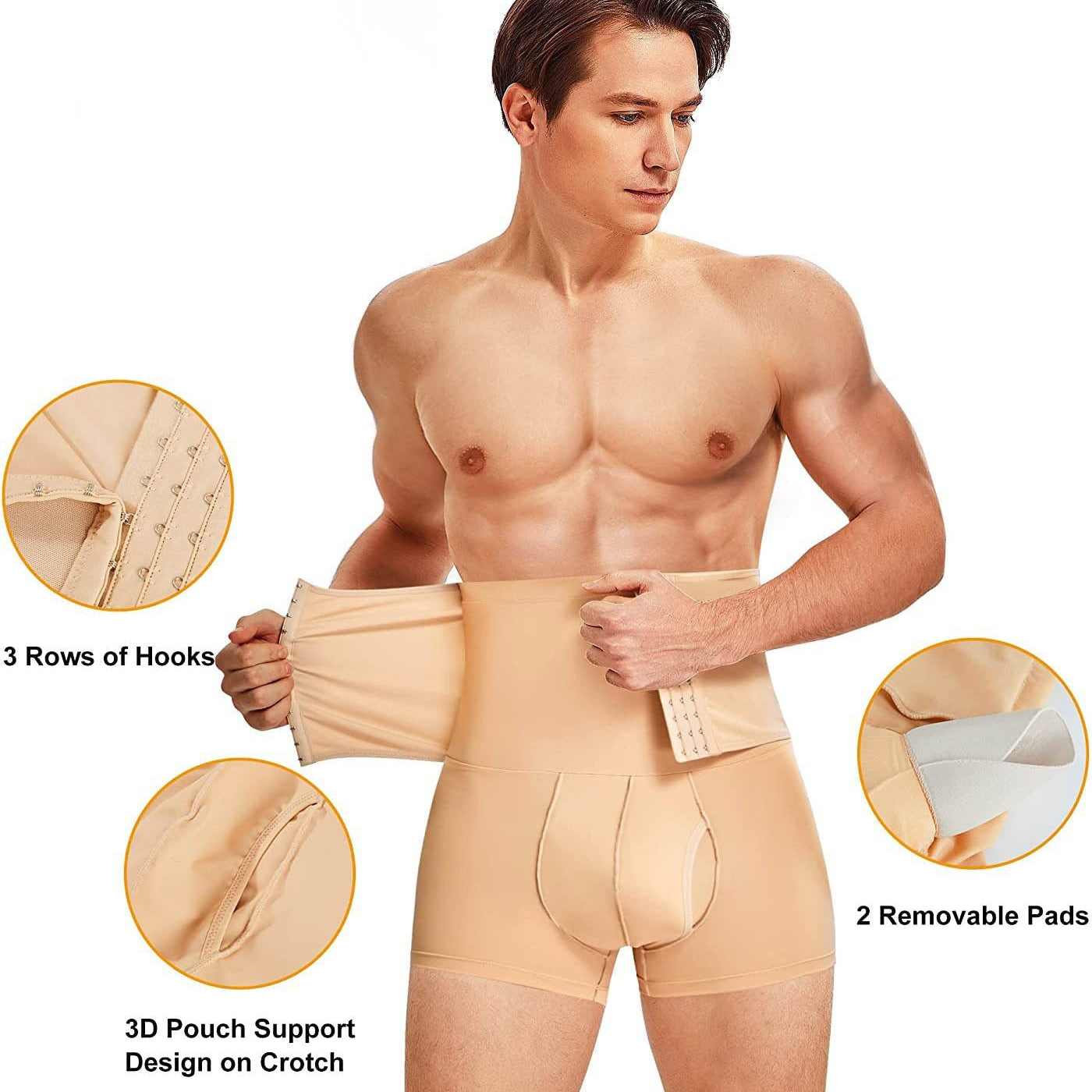 Wellshot Men's High-Waisted Tummy Control Boxer Briefs