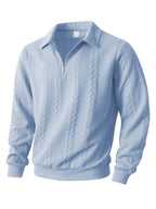 Wellshot Men's Knitted Polo Neck Long Sleeve Fitted Sweatshirt