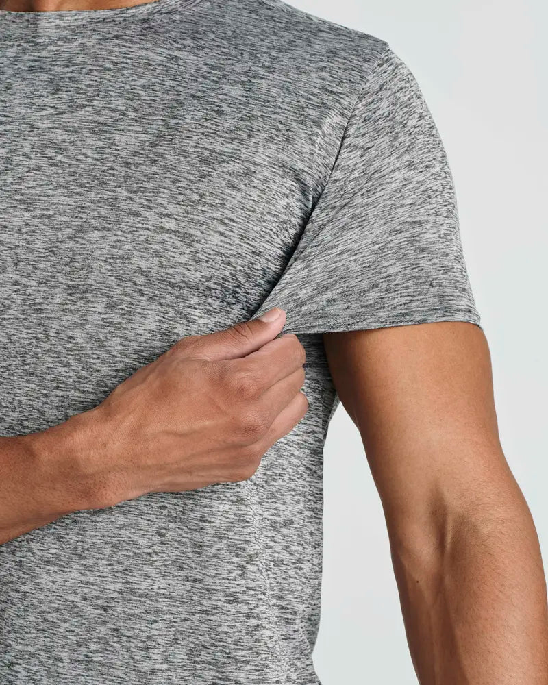 Wellshot Men’s Essentials Short Sleeve Dry Fit Active Crew Neck T Shirt - Athletic Running Gym Workout Tee