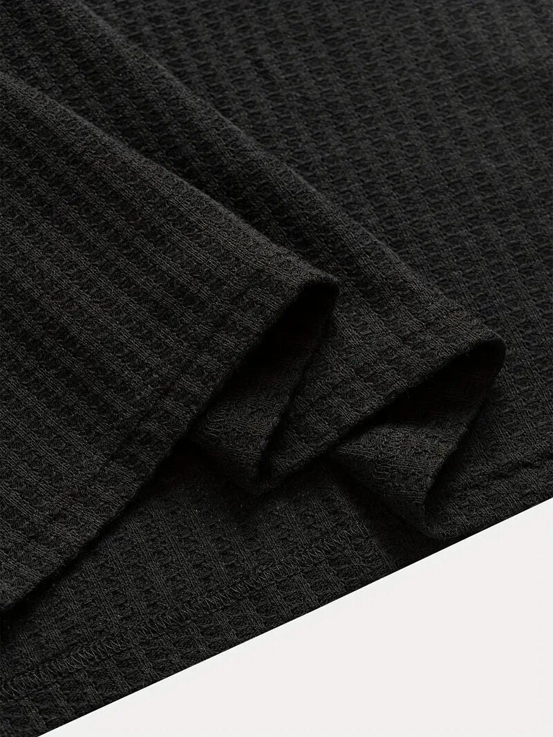 Wellshot Men's Plain Jacquard Knit Short Sleeve Button Polo Shirt