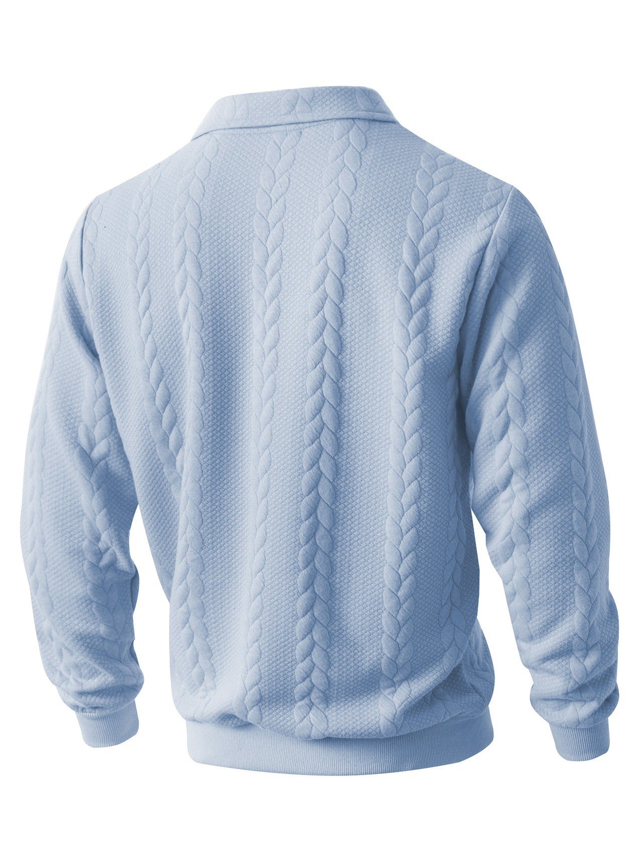 Wellshot Men's Knitted Polo Neck Long Sleeve Fitted Sweatshirt