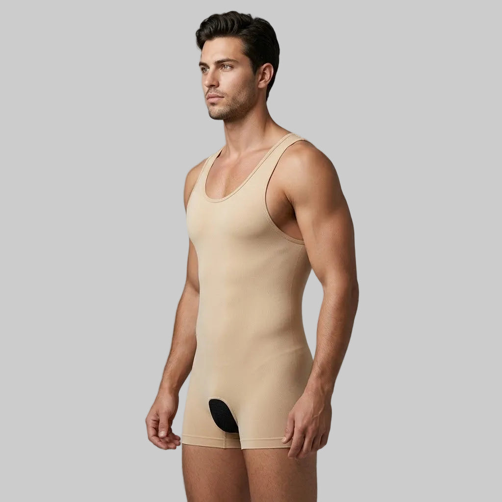 Wellshot Men's High-Compression U-Neck Bodysuit