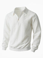 Wellshot Men's Knitted Polo Neck Long Sleeve Fitted Sweatshirt