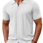 Wellshot Mens Knit Button Down Shirt Short Sleeve Summer Casual Shirts Vintage Beach Vacation Shirts