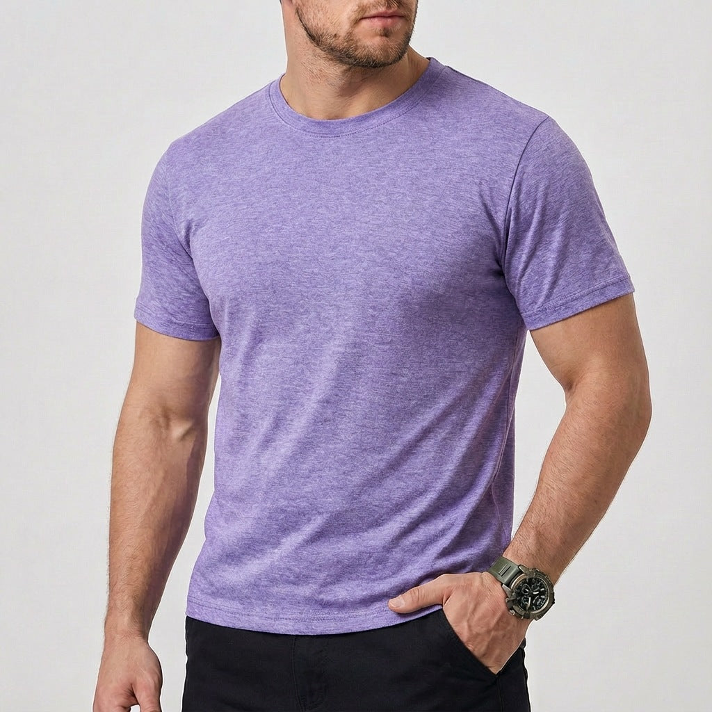 Wellshot Men’s Essentials Short Sleeve Dry Fit Active Crew Neck T Shirt - Athletic Running Gym Workout Tee