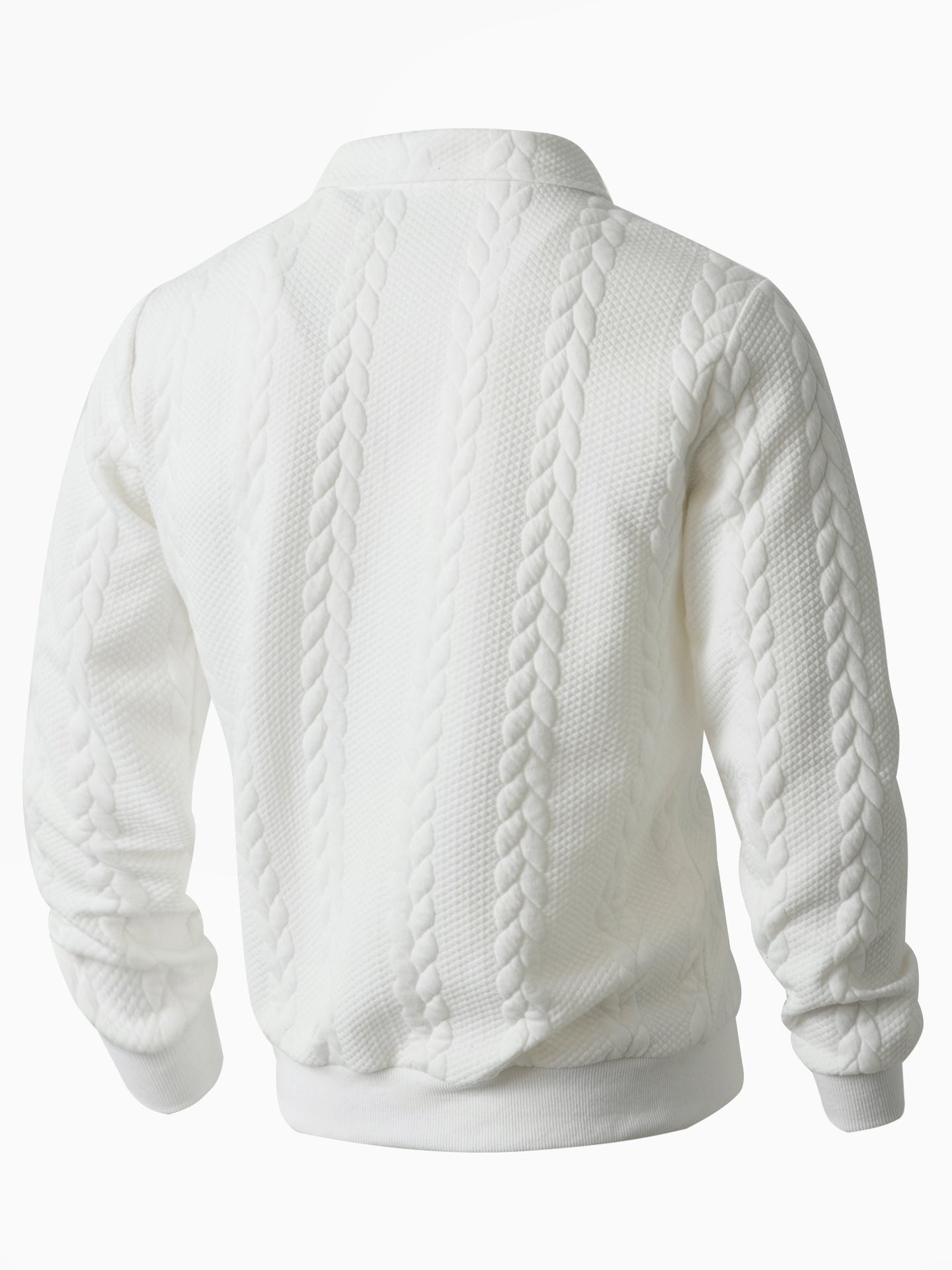 Wellshot Men's Knitted Polo Neck Long Sleeve Fitted Sweatshirt