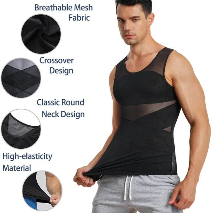 Wellshot Herren Kompressions-Tanktop aus atmungsaktivem Mesh