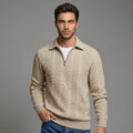 Wellshot Men's Knitted Polo Neck Long Sleeve Fitted Sweatshirt
