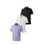 Wellshot Men‘s Floral Collar Polo Shirt – Anti-Wrinkle Stretchy Arm-Enhancing Short Sleeves