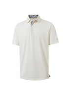 Wellshot Men‘s Floral Collar Polo Shirt – Anti-Wrinkle Stretchy Arm-Enhancing Short Sleeves