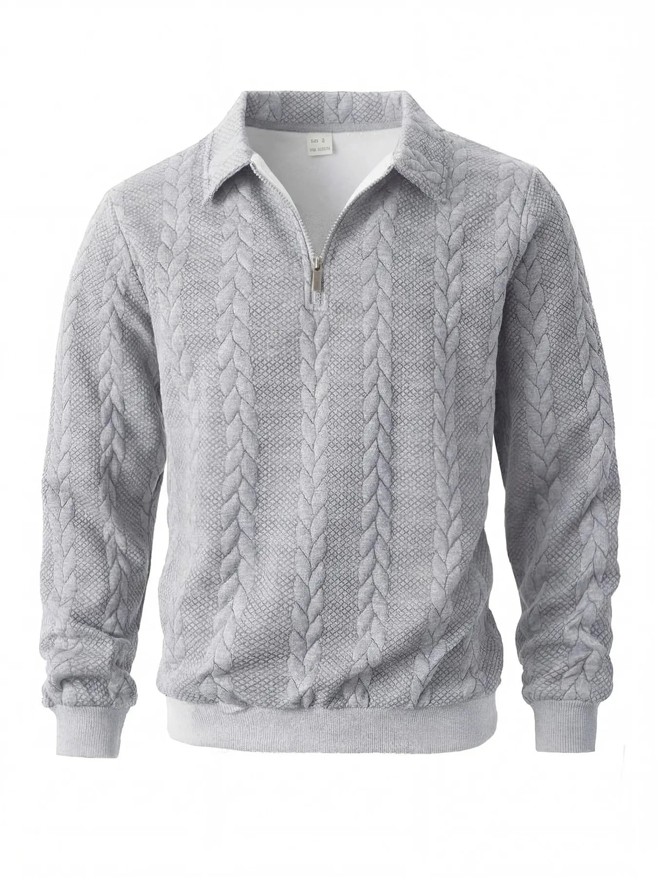 Wellshot Men's Knitted Polo Neck Long Sleeve Fitted Sweatshirt