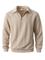 Wellshot Men's Knitted Polo Neck Long Sleeve Fitted Sweatshirt