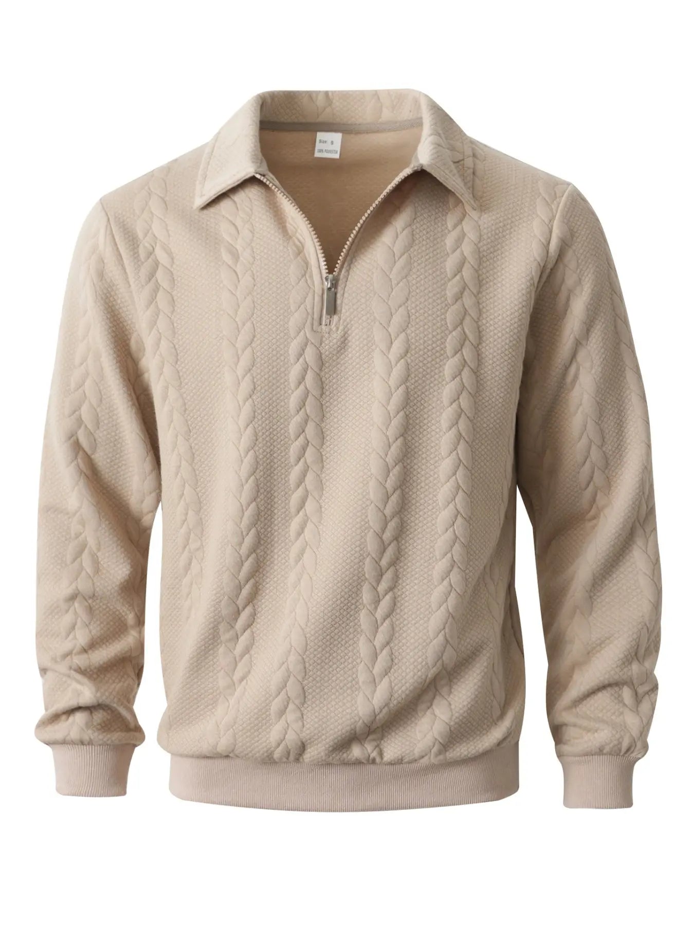 Wellshot Men's Knitted Polo Neck Long Sleeve Fitted Sweatshirt