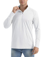 Wellshot Men's 1/4 Zip Shirt UPF 50+ Quick Dry Lightweight Long Sleeve for Outdoor Sports Clothing