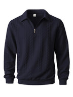 Wellshot Men's Knitted Polo Neck Long Sleeve Fitted Sweatshirt