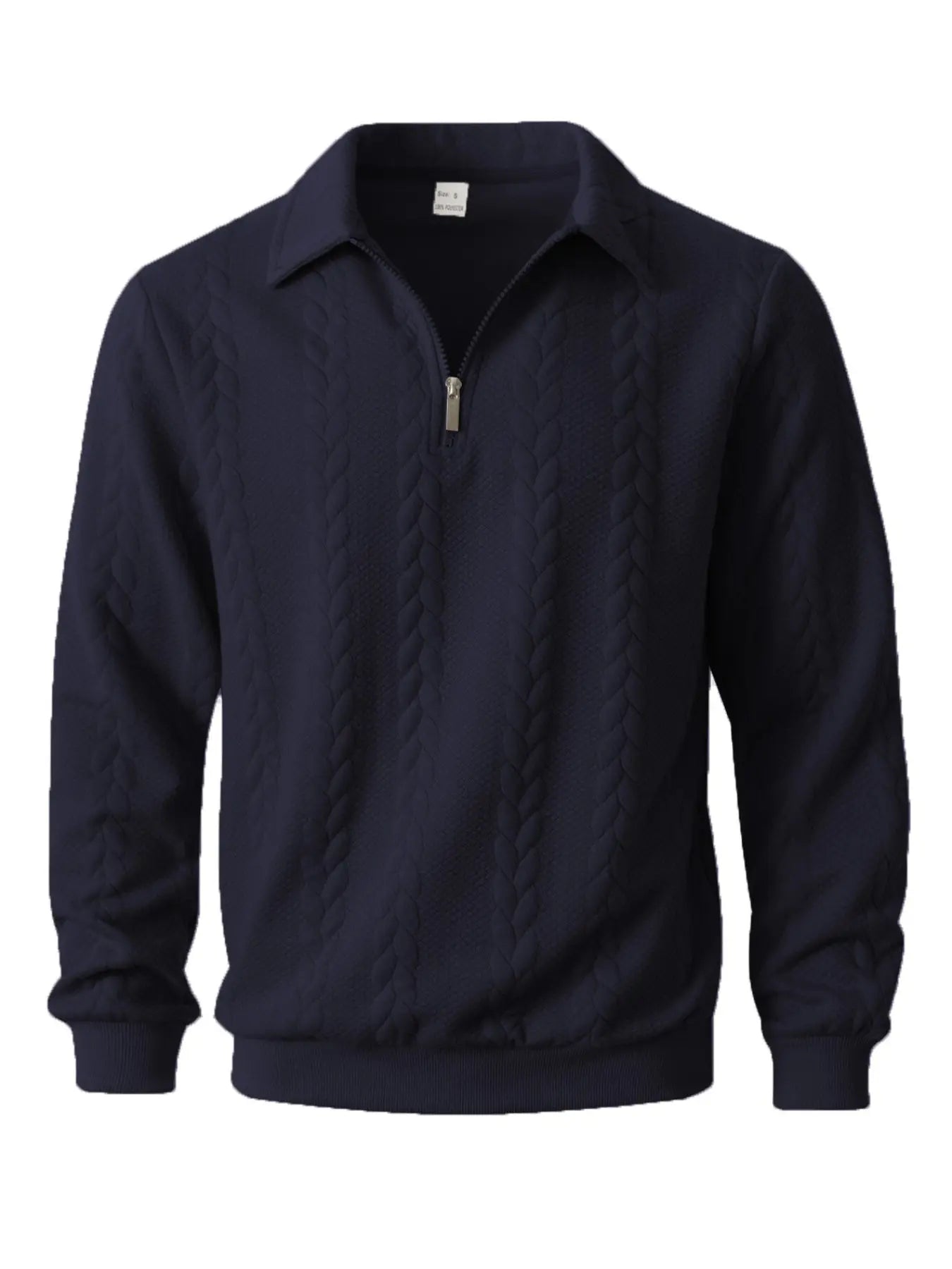 Wellshot Men's Knitted Polo Neck Long Sleeve Fitted Sweatshirt