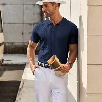 Wellshot Mens Knit Button Down Shirt Short Sleeve Summer Casual Shirts Vintage Beach Vacation Shirts